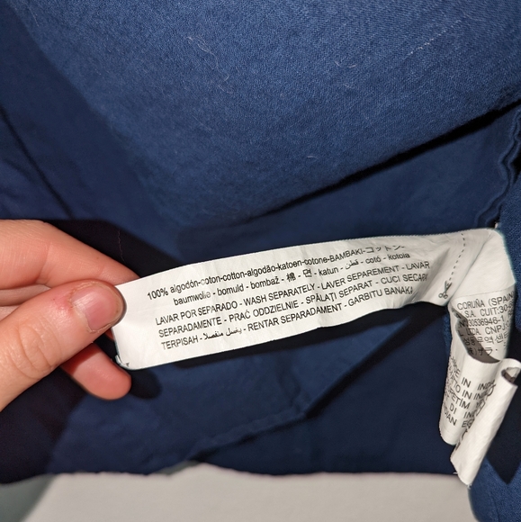 Zara Navy Eyelet Shirt - Picture 8 of 8